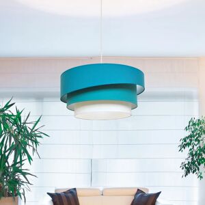 Leroy Merlin Lampadario Moderno Triplo Cilindro azzurro in cotone, D. 60 cm