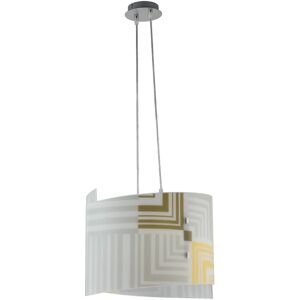 LUCE AMBIENTE DESIGN Lampadario Neoclassico Seventy bianco in vetro, 2 luci,