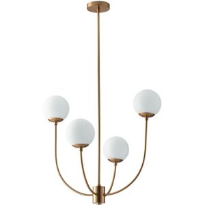 LUCE AMBIENTE DESIGN Lampadario Glamour Themys ottone in ferro, D. 63.5 cm, L. 174.5 cm, 4 luci,