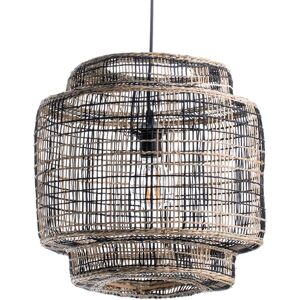 LUSSIOL Lampadario Natura Nairobi naturel noir in rattan, D. 40 cm,