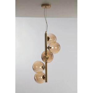 LUCE AMBIENTE DESIGN Lampadario Glamour HONEY beige in ottone, 5 luci,