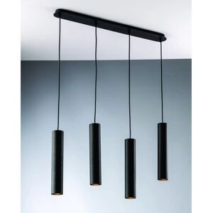 LUCE AMBIENTE DESIGN Lampadario Glamour Fluke nero in ferro, D. 68 cm, 4 luci,