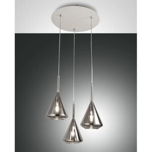 LA MIA LUCE Lampadario Glamour Tris fume in vetro, 3 luci,