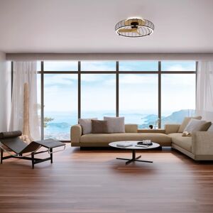 MANTRA Ventilatore da soffitto Nature WiFi, nero, Ø 79 cm, CCT, dimmerabile,