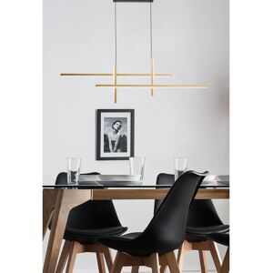 NOVECENTO Lampadario Glamour Trinidad LED nero, oro, in alluminio, 4 luci, 1900 LM,