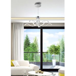 NOVECENTO Lampadario Moderno Ares LED cromo, argento, in alluminio, D. 70 cm, 5 luci, 1590 LM,