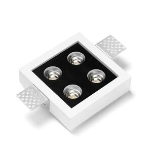 TECNICO Faretto da incasso LED integrato Samo  in gesso quadrato bianco, verniciabile foro incasso 14 cm luce bianco