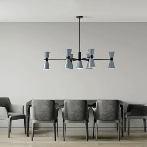 MILOOX Lampadario Design Graal nero/grigio , D. 133 cm, 13 luci,