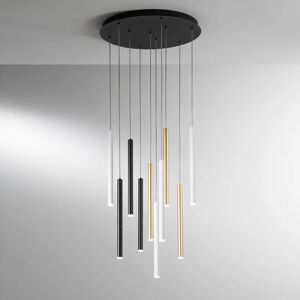 LUCE AMBIENTE DESIGN Lampadario Moderno Pype LED multicolore, in ferro, D. 50 cm, 10 luci, 4700 LM,