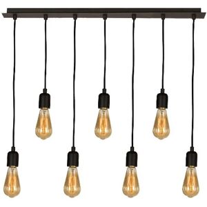 HOMEMANIA Lampada a Sospensione Fallby in Metallo, Vernice Elettrostatica, Nero,