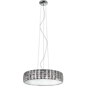 LUCE AMBIENTE DESIGN Lampadario a sospensione TANGO grigio fumè in metallo e cristalli (6xG9)