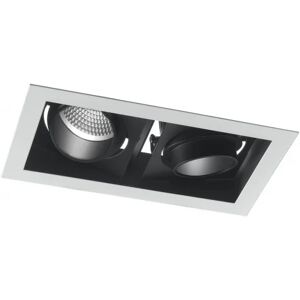 FAN EUROPE Incasso LED APOLLO antiriflesso nero con luce orientabile 2x45W luce calda