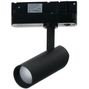 Intec Faro LED ACTION nero con adattatore trifase invisibile LED 13 W 1300 Lumen 3000K (luce calda)