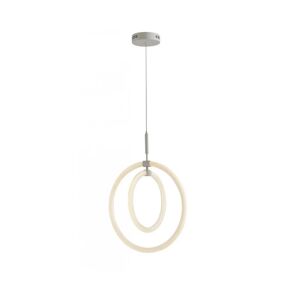 LUCE AMBIENTE DESIGN Lampadario a sospensione HALO bianco in metallo con diffusore in acrilico 50 W 4000 K (luce naturale)