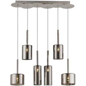 HOMEMANIA Lampada a Sospensione Bibu in Vetro, Cromo, Grigio,