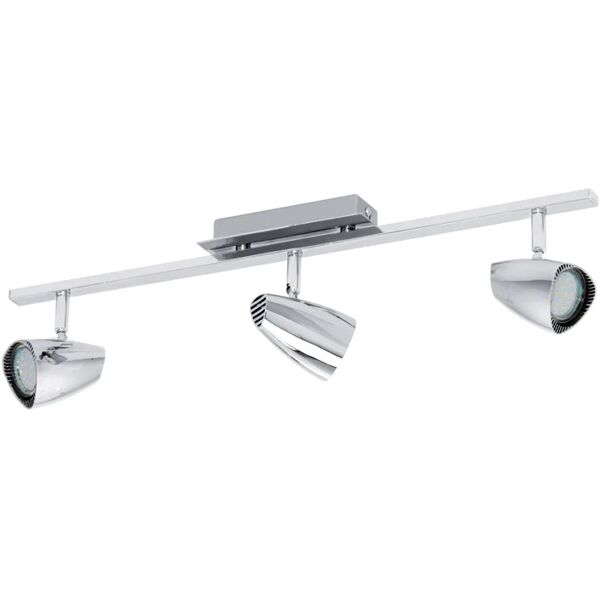 eglo barra di faretti corbera cromo,  in inox, 3x3w ip20