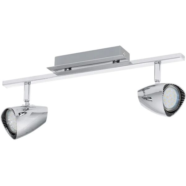 eglo barra di faretti corbera cromo,  in inox, 2x3w ip20