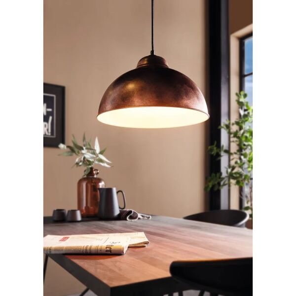 eglo lampadario industriale truro2 nero, rame in acciaio, d. 37.0 cm, l. 13.0 cm,