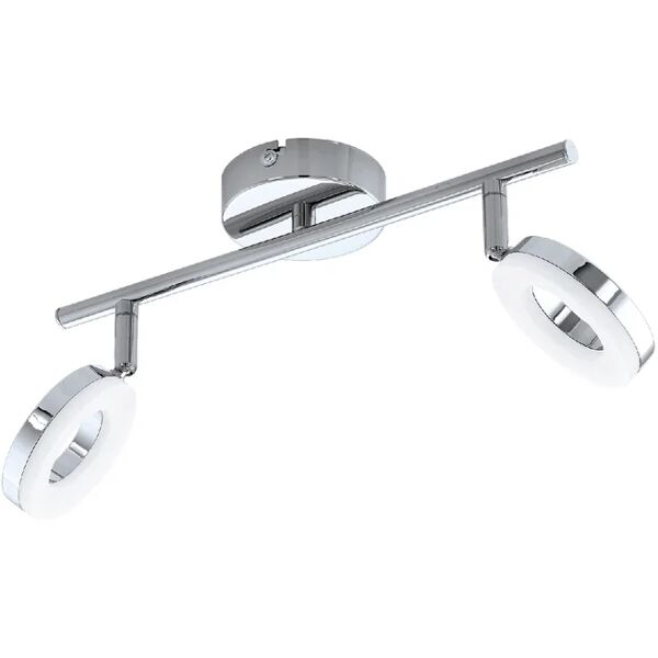 eglo barra di faretti led gonaro bianco, cromo,  in inox, 2x3.8w ip44