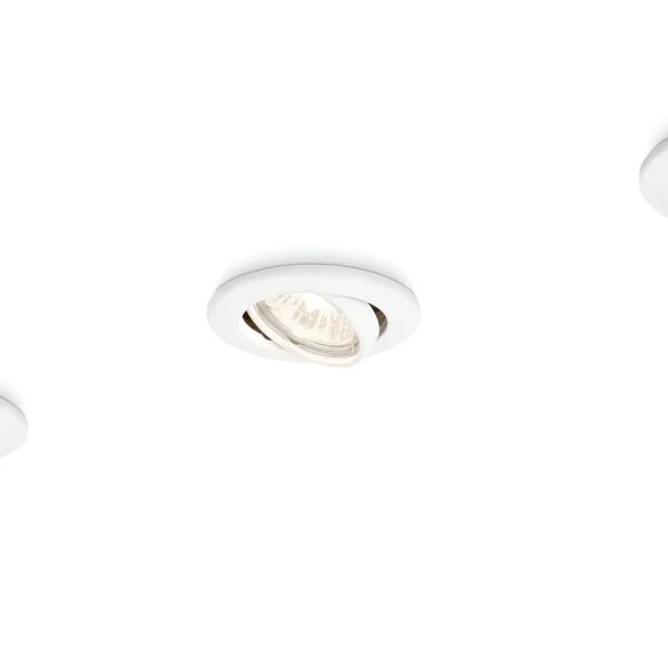 philips set da 3 pezzi, portafaretto da incasso gu10 enif, tondo, bianco, orientabile, foro incasso 7.5 cm