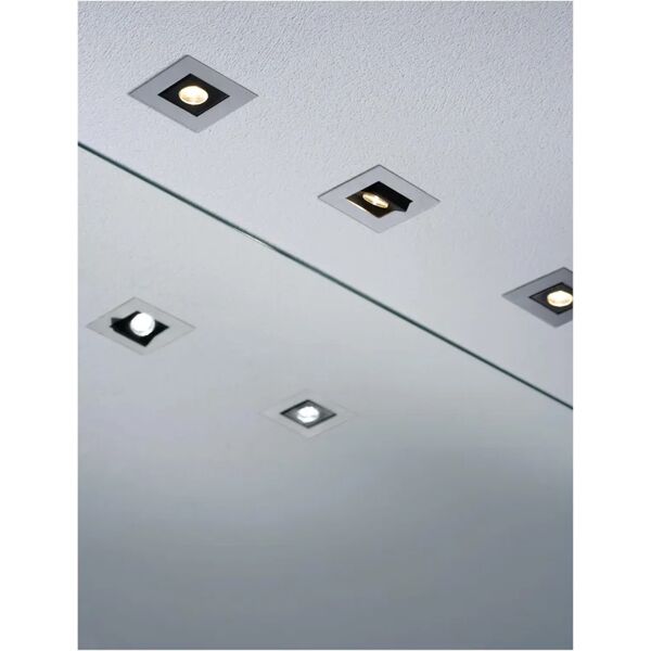 leroy merlin set da 3 pezzi faretto da incasso led cardano quadrato cromo, orientabile foro incasso 5.2 cm luce bianco caldo