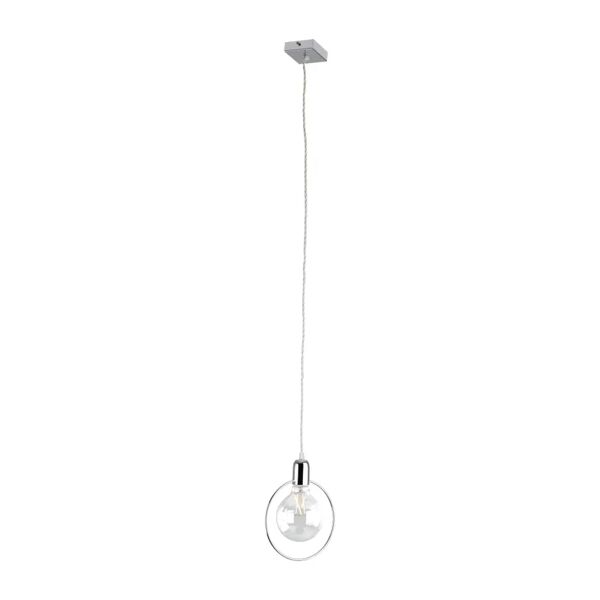 novecento lampadario moderno simply cromo in ferro, d. 27 cm,