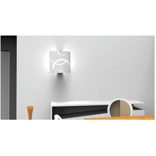 lumicom applique classico corona led bianco, in vetro, 26x26 cm,