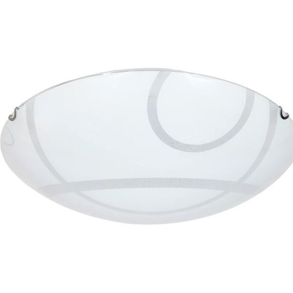 lumicom plafoniera classico corona led , in vetro, bianco d. 30 cm  3100 lm