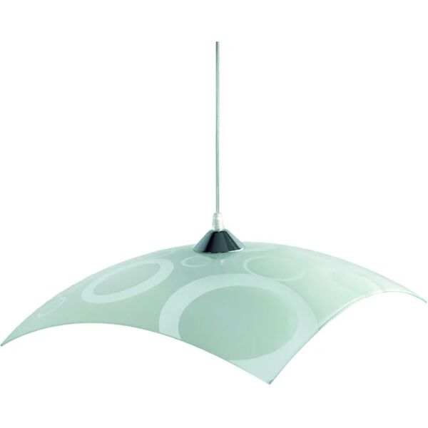 lumicom lampadario neoclassico oxy bianco in vetro, l. 40 cm,