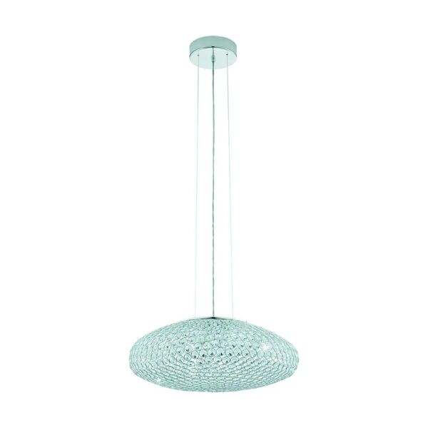 eglo lampadario neoclassico clemente trasparente in cristallo, d. 54 cm, l. 0 cm, 3 luci,