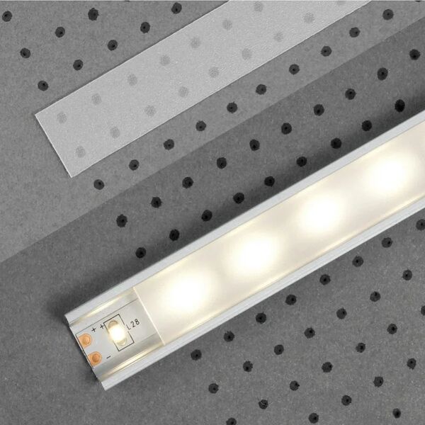 lexman cover per profilo striscia led 2mt, grigio / argento,