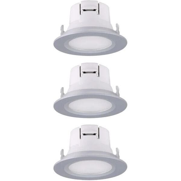 leroy merlin set da 3 pezzi faretto da incasso led extra xs tondo nichel, foro incasso 7.5 cm luce bianco naturale