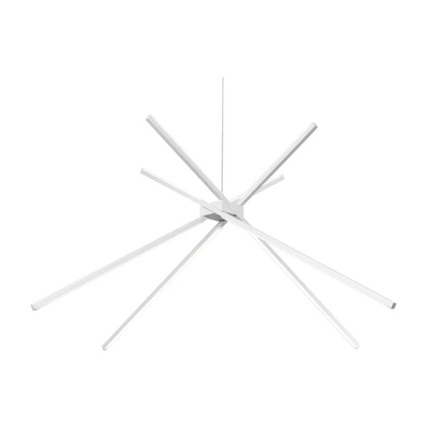 leroy merlin lampadario design shang led bianco, in alluminio, l. 113 cm, 3300 lm