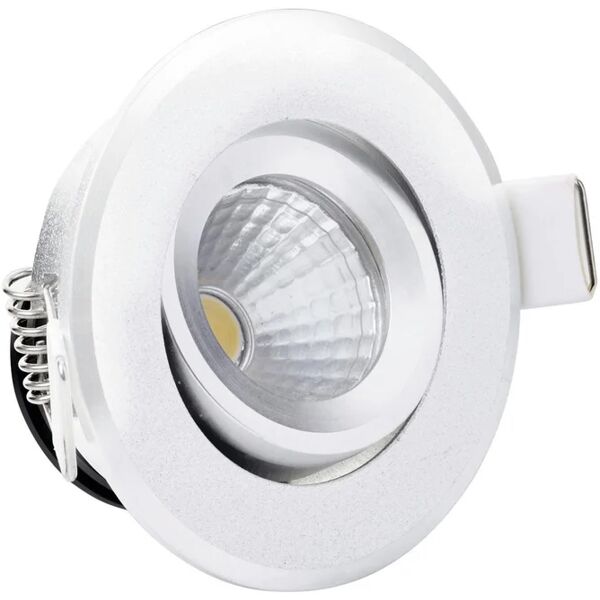 leroy merlin faretto da incasso led lms1.3biw tondo bianco, orientabile foro incasso 6 cm luce bianco caldo