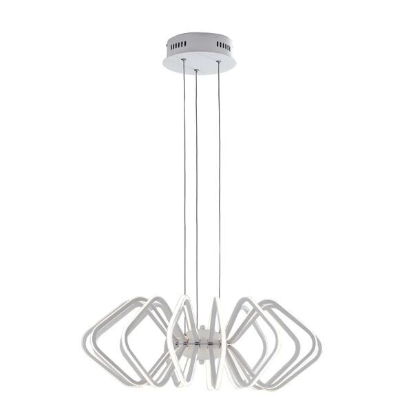 luce ambiente design lampadario moderno presley bianco, in ferro, l. 150 cm,