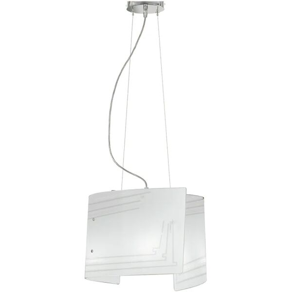 luce ambiente design lampadario neoclassico concept bianco, trasparente in vetro, d. 45 cm, l. 120 cm, 2 luci,