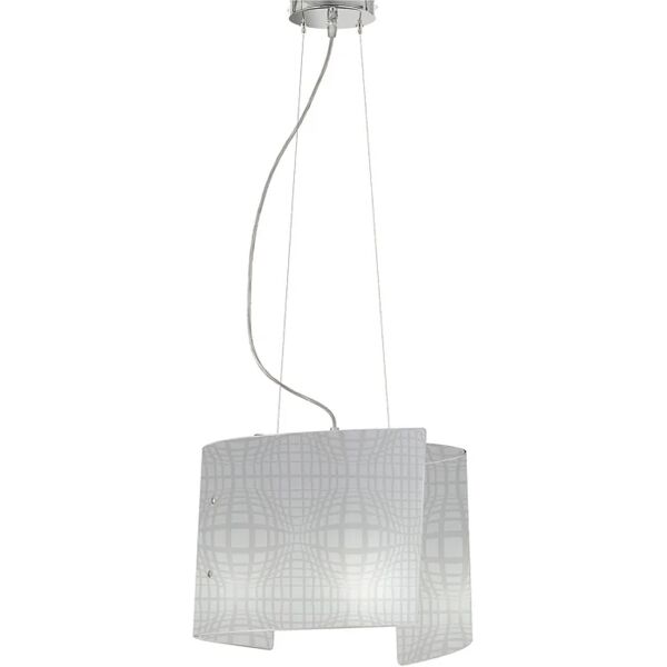 luce ambiente design lampadario neoclassico project bianco in vetro, d. 45 cm, l. 120 cm, 2 luci,