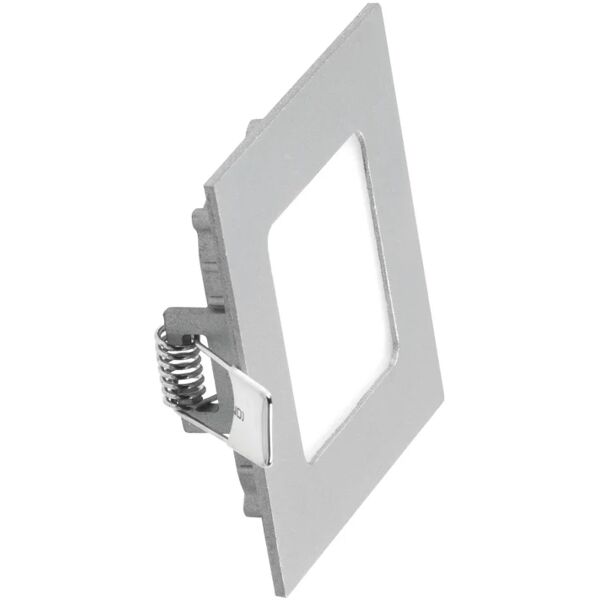 leroy merlin faretto fisso da incasso quadrato winter  in alluminio nichel, 85x85cm modulo led 3w ip20