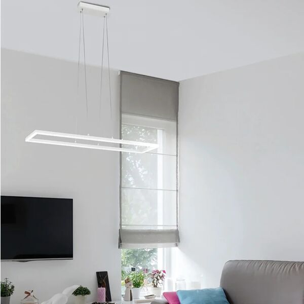 la mia luce lampadario design skyline led bianco, in acrilico, l. 92 cm, 52 lm,