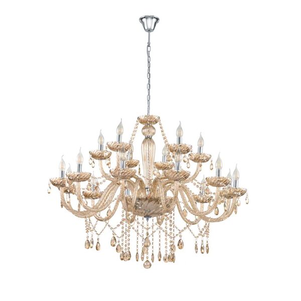 eglo lampadario neoclassico basilano ambra in acciaio, d. 100 cm, 18 luci,