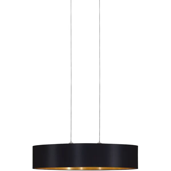 eglo lampadario glamour maserlo nero, oro in inox, d. 25 cm, l. 110 cm, 2 luci,