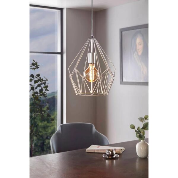 eglo lampadario design carlton argento in inox, d. 31.0 cm,