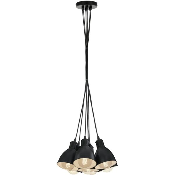 eglo lampadario moderno priddy nero, bianco , d. 9.0 cm, 7 luci,