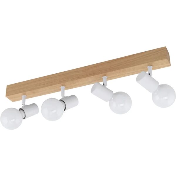 eglo faretto decorativo senza fonte luminosa 4 luci townshend bianco e27 60w