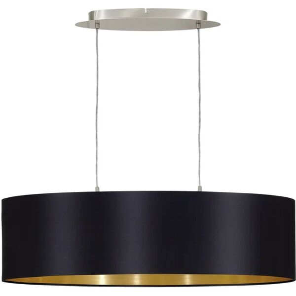 eglo lampadario glamour maserlo nero, oro in inox, d. 53 cm, l. 78 cm, 2 luci,