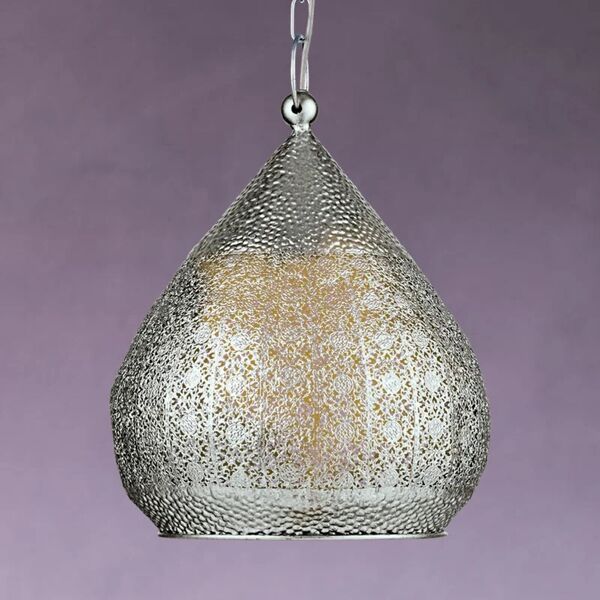 eglo lampadario country charm melilla argento in inox, d. 33 cm,