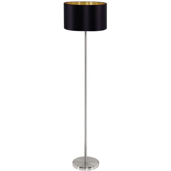 eglo lampada da terra maserlo nero e oro, h 151.0 cm, e27 max60w