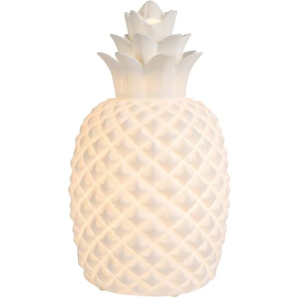 leroy merlin lampada da comodino shabby ananas bianco, in ceramica