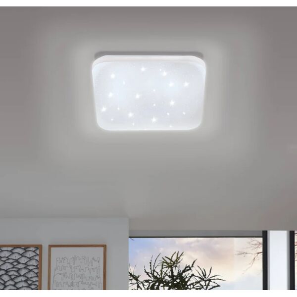 eglo plafoniera moderno led frania-s, bianco 33x cm, luce calda