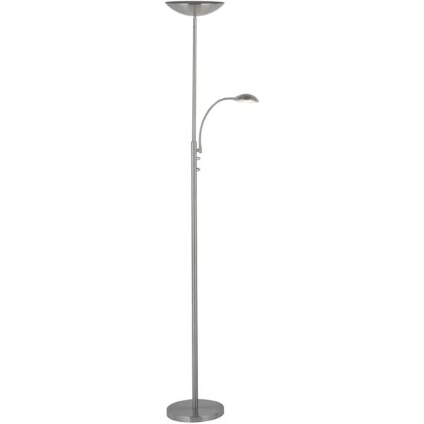 brilliant lampada da terra con luce da lettura rosanna , in metallo, h180cm, led integrato 18w 3w